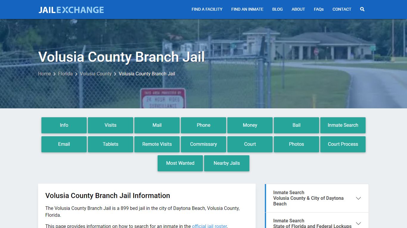 Volusia County Branch Jail, FL Inmate Search, Information